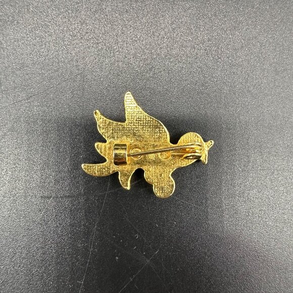 Vintage Swallow Bird Brooch Pin Gold Tone Whimsical Happy Flying Retro Jewelry - Picture 4 of 7